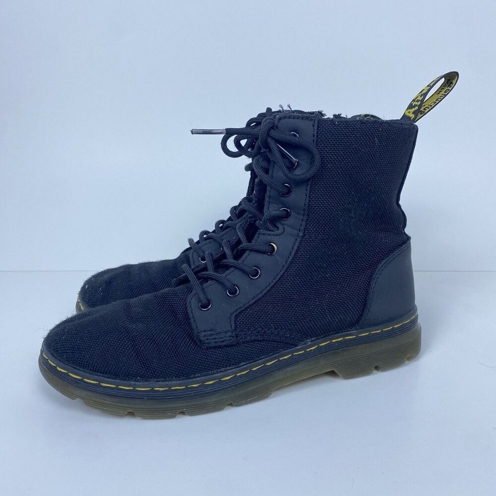 Dr Martens Combs J Combat Boots Black Extra Tough Poly Unisex Youth US Size 4